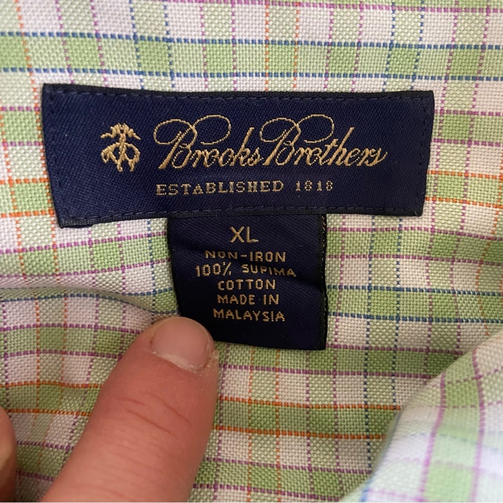Brooks Brothers Dress Shirt Men's XL Plaid Long Sleeve Button Down Preppy Formal - Picture 13 of 14